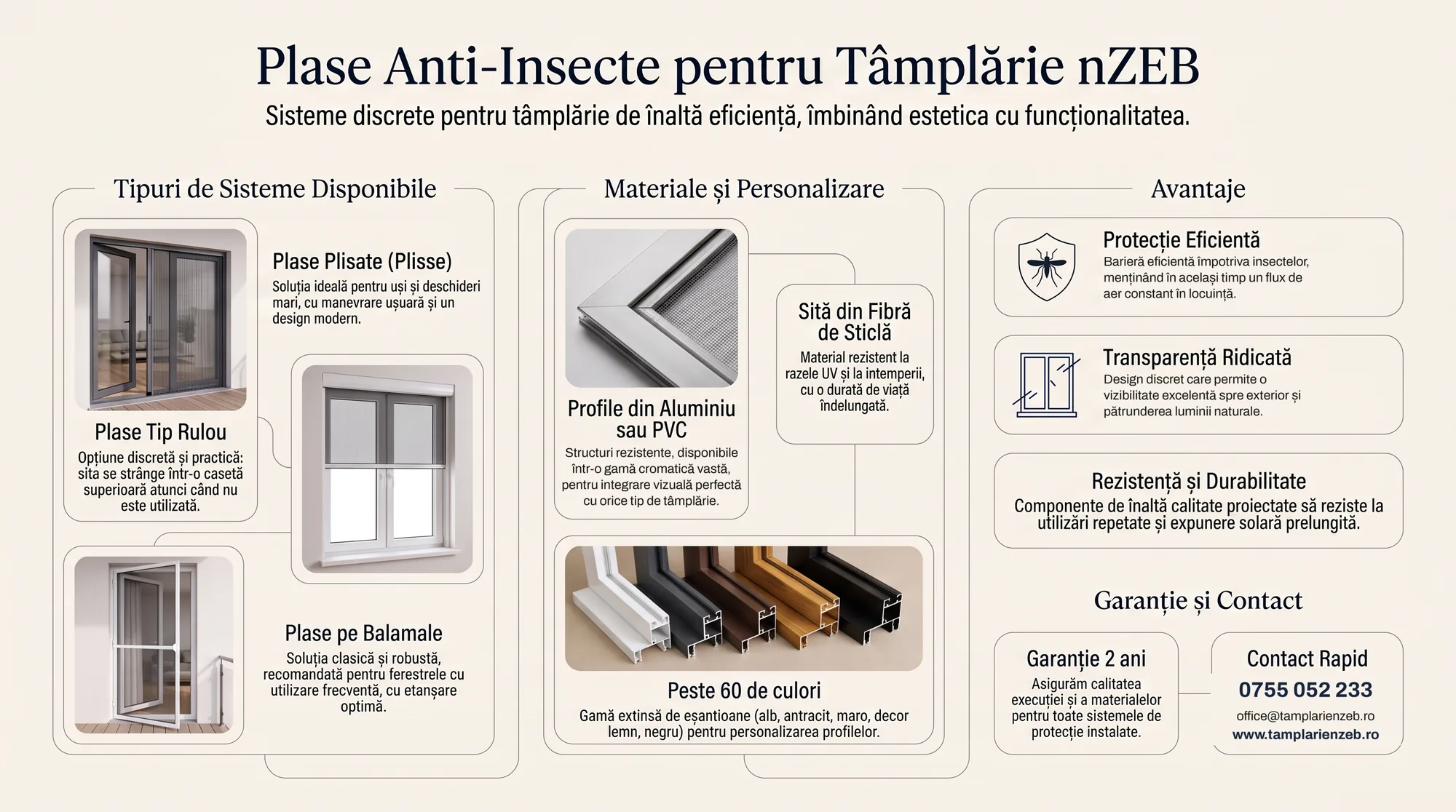 Infografic: plase anti-insecte pentru tâmplărie nZEB